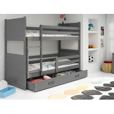 Interbeds Rico poschodová posteľ 200cm x 90cm borovicové drevo Sivá