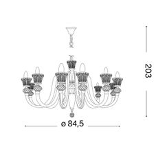 Ideal Lux - Krištáľový luster na reťazi STRAUSS 12xE14/40W/230V pr. 84,5 cm mosadz