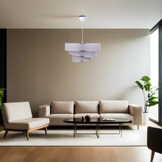 Závesné svietidlo v sivo-striebornej farbe s textilným tienidlom ø 40 cm Couper – Opviq lights