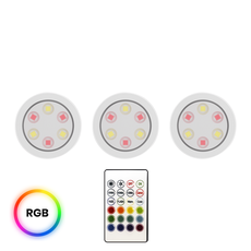 Ecolamp LED svietidlo Jojo, 1x LED 0,6w 3000-6000k, w, RGB, ovládač, sada 3ks