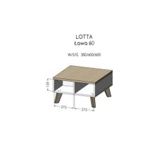CAMA MEBLE Lotta 60 konferenčný stolík biela / dub sonoma