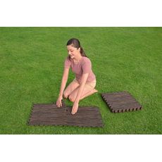 Bestway Penová podložka k záhradnému bazénu Imitácia dreva 12 ks 50x50cm 58712
