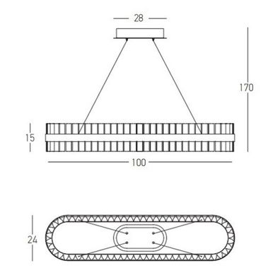 Zambelis 22041 - LED Stmievateľný luster na lanku LED/68W/230V zlatá