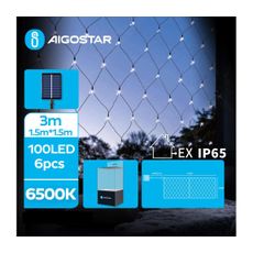 Aigostar - LED Solárna vianočná reťaz 100xLED/8 funkcií 4,5x1,5m IP65 studená biela