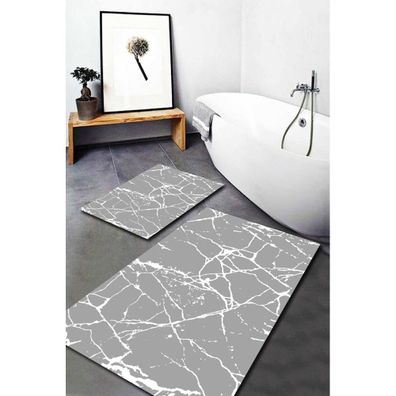 Sivé kúpeľňové predložky v súprave 2 ks 60x100 cm Cracks – Mila Home