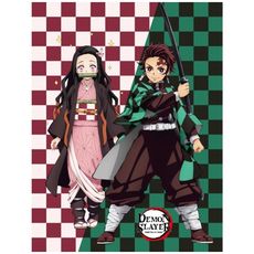 Fleecová deka Demon Slayer - Zabijak démonov - motív Nezuko a Tanjiro - 130 x 170 cm