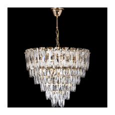 LED luster na reťazi, 9xE27/60W/230V + 6xLED/6W, priemer 50 cm, zlatá