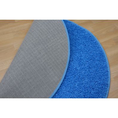 Vopi , AKCIA: 120x120 (průměr) kruh cm Kusový koberec Color shaggy modrý guľatý, modrá, chodba / predsieň