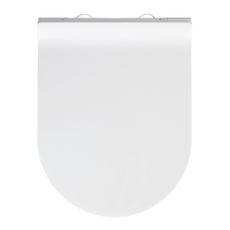 Biele WC sedadlo s jednoduchým zatváraním Wenko Habos, 46 × 36 cm