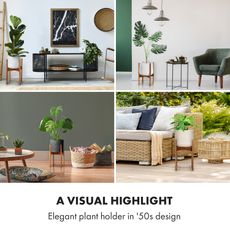 Fox & Fern Zeist, stojan na rastliny, 2 výšky, kombinovateľný, zásuvný dizajn, prírodný