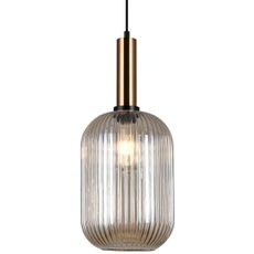 ITALUX PND-5588-1L-BRO+AMB - Luster na lanku ANTIOLA 1xE27/40W/230V bronz