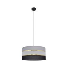 Luster na lanku HELEN 1xE27/15W/230V pr. 40 cm čierna/šedá/zlatá