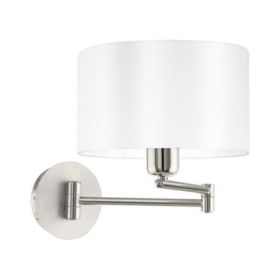 Eglo 33269 - Nástenné svietidlo PASTERI 1xE27/60W/230V matný chróm/biela