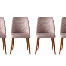 Kalune Design Sada 4 ks jídelních židlí Dallas ořech/béžová