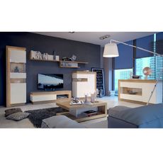 KONDELA Leonardo LYOT03 rozkladací jedálenský stôl dub riviera / biela
