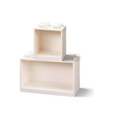 Súprava 2 detských bielych nástenných políc LEGO® Brick