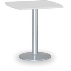 Konferenčný stolík FILIP II, 660x660 mm, sivá podnož, doska biela
