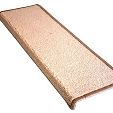 Vopi koberce Nášľapy na schody Eton béžový obdĺžnik, samolepiaci - 25x80 obdĺžnik (rozmer vrátane ohybu)