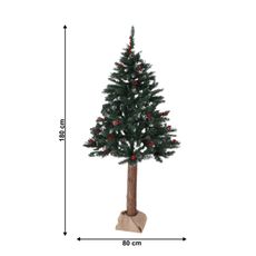 KONDELA Pnik Typ 2 vianočný stromček na pni 180 cm zelená / hnedá