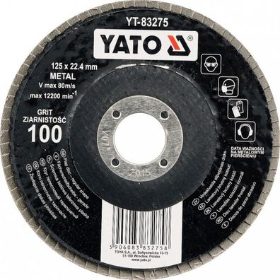 Kotúč lamelový brúsny na kov 125x22,4mm P120 - YT-83276