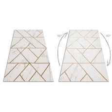 Dywany Łuszczów , Kusový koberec Emerald geometric 1012 cream and gold, 200x290, biela, kancelária