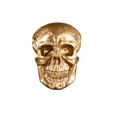 Estila Glamour nástenná dekorácia Skull v tvare realistickej zlatej lebky z kovu s lesklým povrchom 40 cm