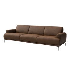 Hnedá pohovka z imitácie kože MESONICA Puzo, 240 cm