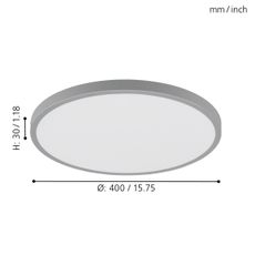 Eglo 97267 - LED Stropné svietidlo FUEVA 1 1xLED/25W/230V strieborná okrúhly 4000K