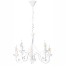 Luster na reťazi DONATO 5xE14/40W/230V biela