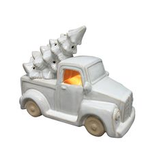 Mondex Since 1986R Vánoční LED dekorace auto SANTA LILA 15,5 cm bílá