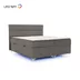 Posteľ Boxspring Amadeus + LED 200x180, čierno-šedá (pytlovina - bao 02)