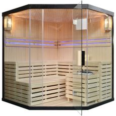 M-SPA - Suchá sauna s pecou čierna 180 x 180 x 200 cm 6 kW