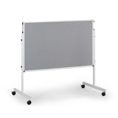 Mobilná informačná tabuľa, sklopná, sivá látka, 1200 x 1500 mm