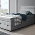 Kontinentálna boxspring posteľ LORA 200x120, sivá (mono 244)