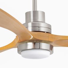 FARO 33560DC - LED Stropný ventilátor LANTAU LED/15W/230V drevo/chróm pr.132 cm + DO