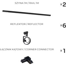 Zuma Line 3579 - Bodové svietidlo v lištovom systéme MASTER 6xGU10/15W/230V čierne