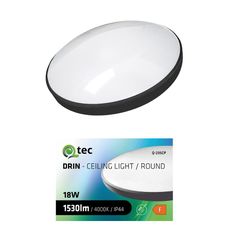 Stropná lampa QTEC 18W 4000K čierna
