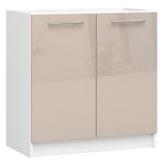 Kuchynská skrinka OLIVIA S80 - biela/cappuccino lesk