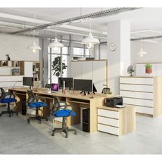 Počítačový stôl CLP 135 cm - dub sonoma/biela lesk