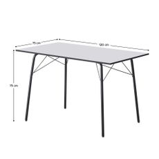 KONDELA Nalak Typ 2 jedálenský stôl 120x75 cm biela / čierna