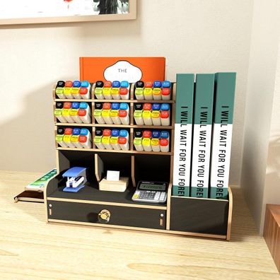 DIY organizér na písacie potreby so zásuvkou čierny 150 Čierna