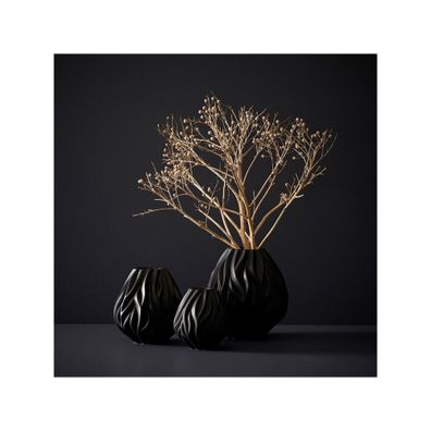 Čierna porcelánová váza Morsø Flame, výška 15 cm
