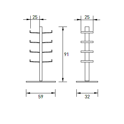 Radius design cologne Dřevník 8 poliček RADIUS DESIGN (WOODEN TREE STAND SMALL 730A) černá