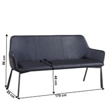 KONDELA Padra lavica do kuchyne tmavosivá / hnedá / čierna