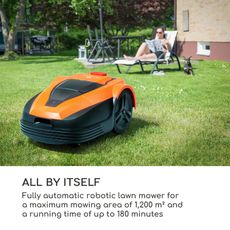 Blumfeldt Garden Hero, robotická kosačka, 5,2 Ah, akumulátorová prevádzka, do 1200 m², oranžová
