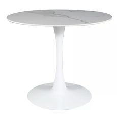 Signal Kulatý jídelní stůl Espero 90 cm bílý mramor/bílý
