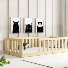 Detská posteľ BELLA SIMA 160x80 Montessori z masívu – prírodná borovica