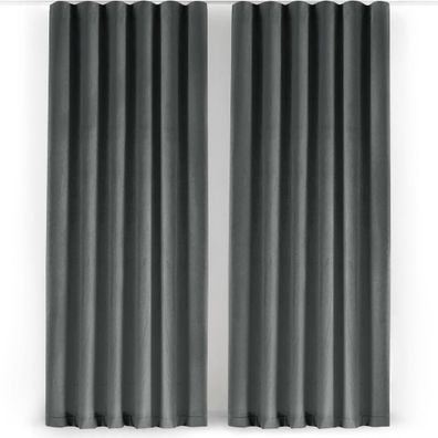 Tmavosivý zamatový dimout záves 200x250 cm Velto – Filumi