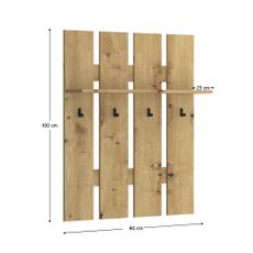 KONDELA Airon 80 vešiakový panel dub artisan