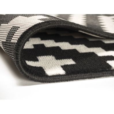 Alfa Carpets , Kusový koberec Gloria new black/cream, 160x230, čiernobiela, chodba / predsieň